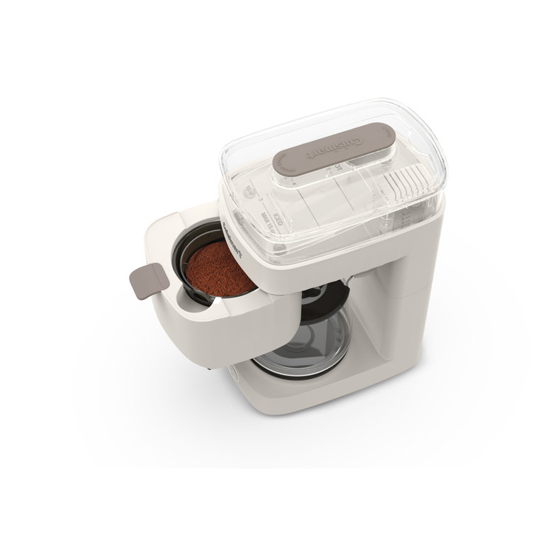 Off-White 5-Cup Compact Drip Coffee Maker with Glass Carafe