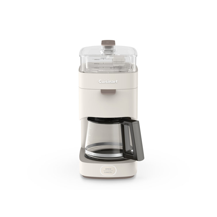 Off-White 5-Cup Compact Drip Coffee Maker with Glass Carafe