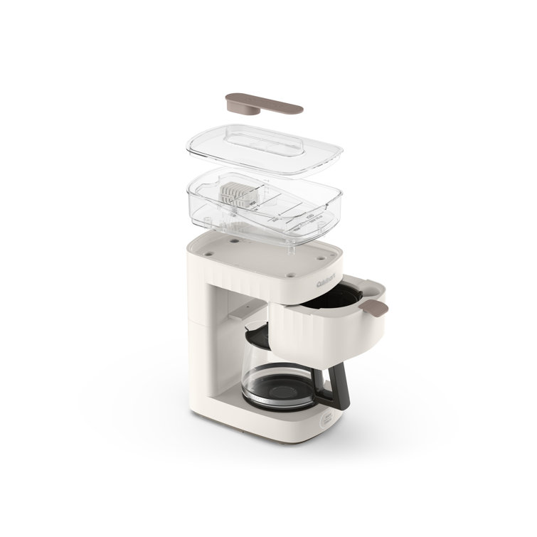 Off-White 5-Cup Compact Drip Coffee Maker with Glass Carafe