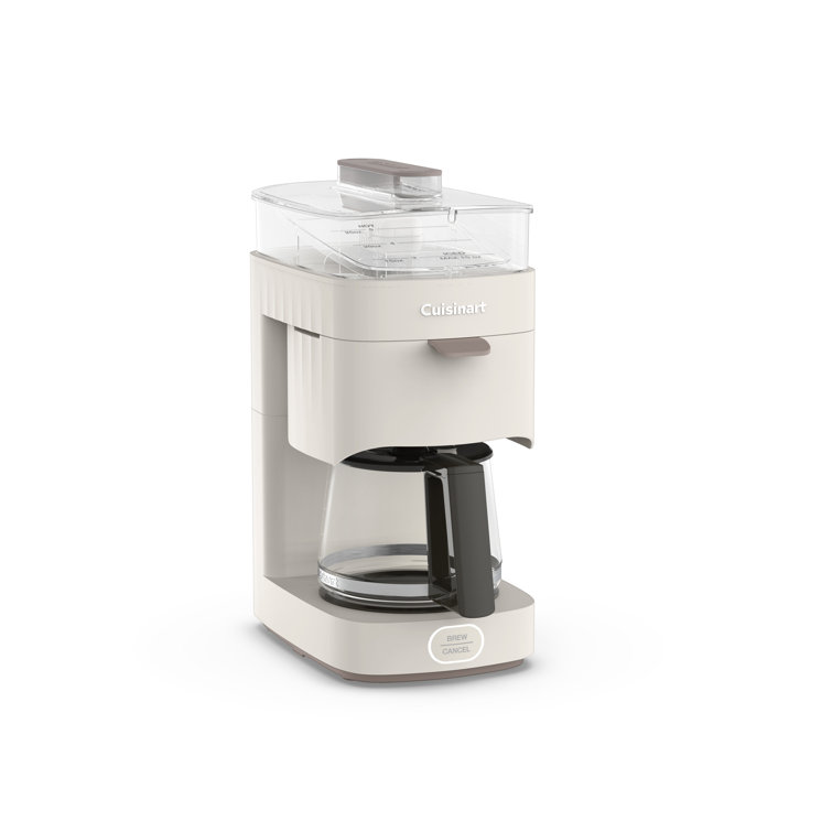 Off-White 5-Cup Compact Drip Coffee Maker with Glass Carafe