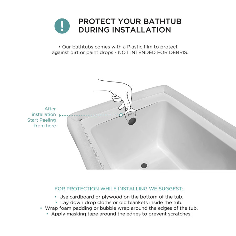 Glossy White Acrylic Alcove Soaking Bathtub with Apron Front