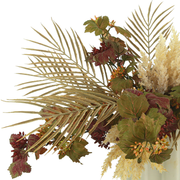 Large Burgundy and Green Polysilk Ivy Arrangement in Ceramic Vase