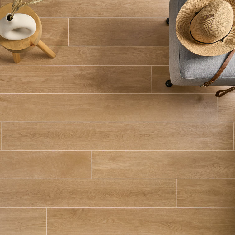 Pale Wood Look Matte Large Format Porcelain Tile