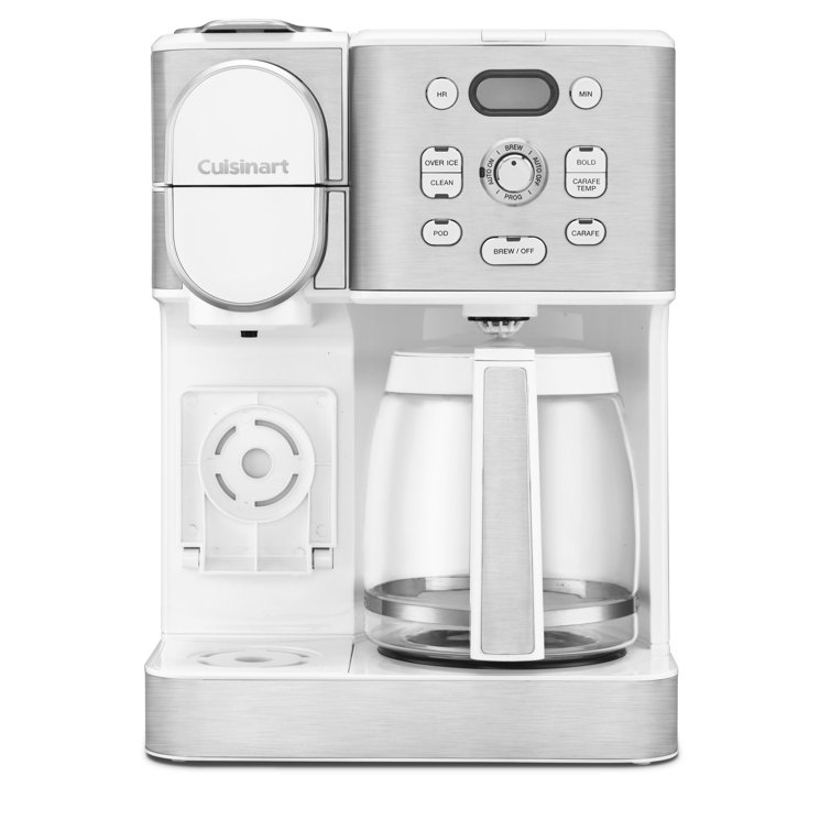 Cuisinart White Stainless Steel 2-in-1 Coffee Maker with Carafe