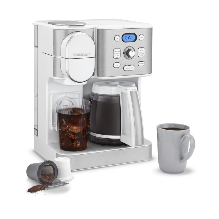 Cuisinart White Stainless Steel 2-in-1 Coffee Maker with Carafe