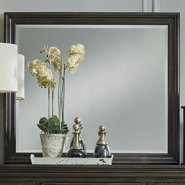 Brownstone Queen Panel Bed with Dresser and Mirror