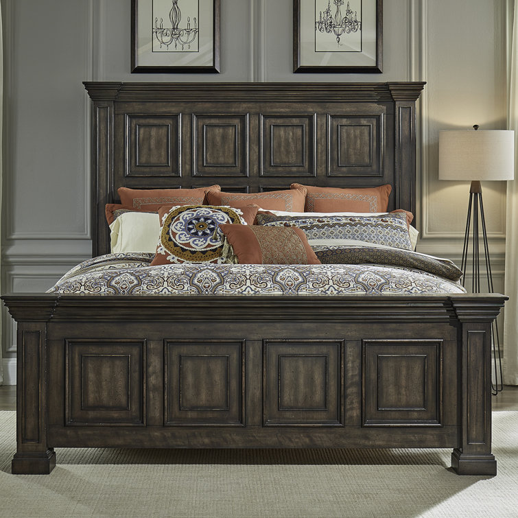 Brownstone Queen Panel Bed with Dresser and Mirror