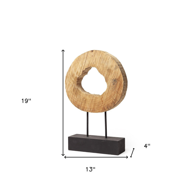 Ironwood Indian Mango Wood Cross Section Decorative Object