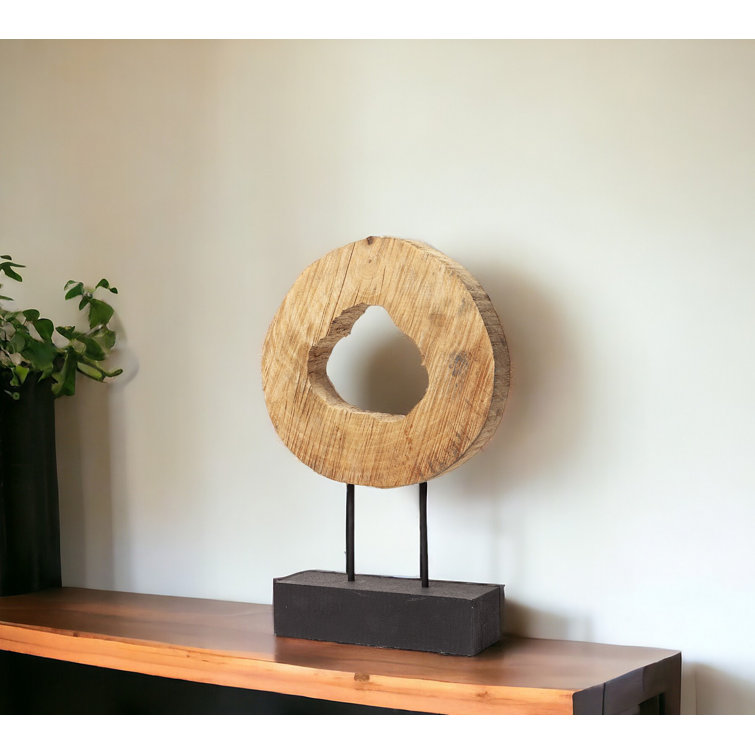 Ironwood Indian Mango Wood Cross Section Decorative Object