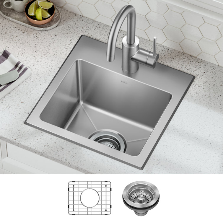 Fairlane 15-inch Stainless Steel Drop-In Single Bowl Kitchen Sink