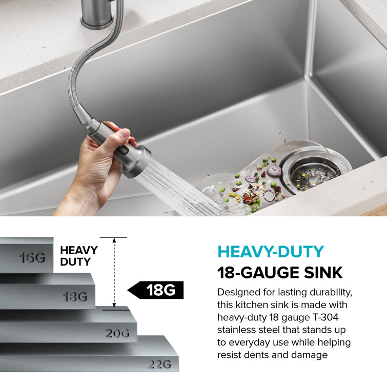 Kraus 32.5" Stainless Steel Single Bowl Drop-In Kitchen Sink