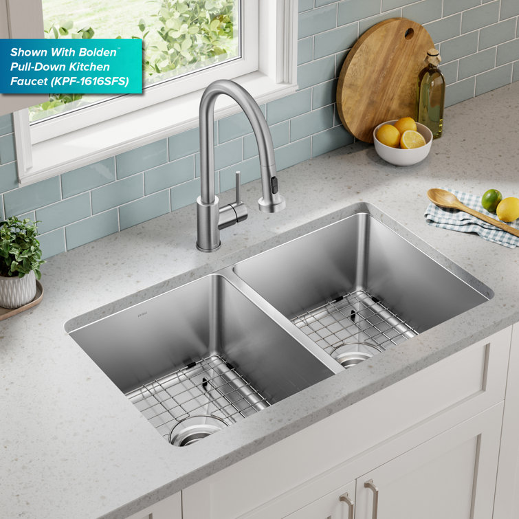 Fairlane 33-Inch Stainless Steel Double Bowl Undermount Kitchen Sink