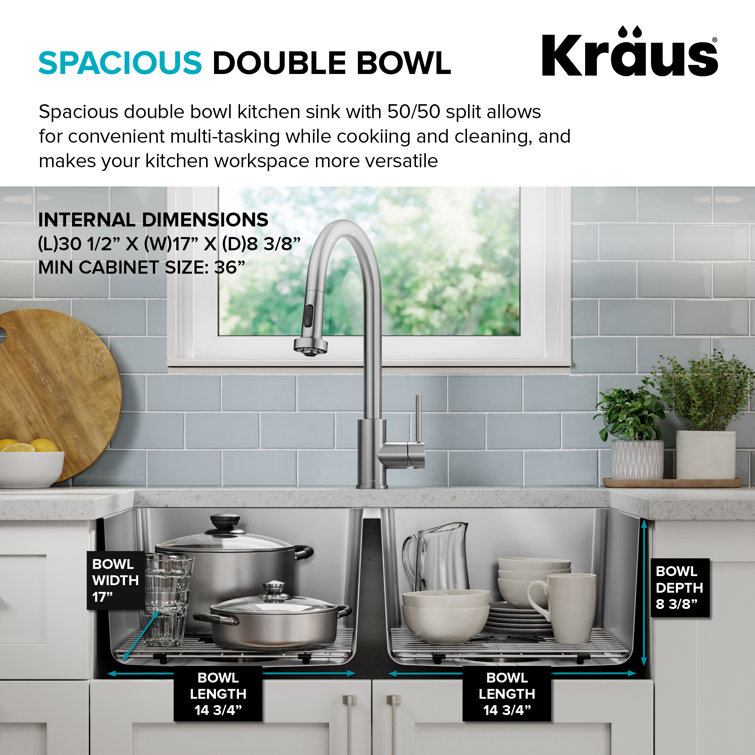Kraus 32.5" Stainless Steel Single Bowl Drop-In Kitchen Sink