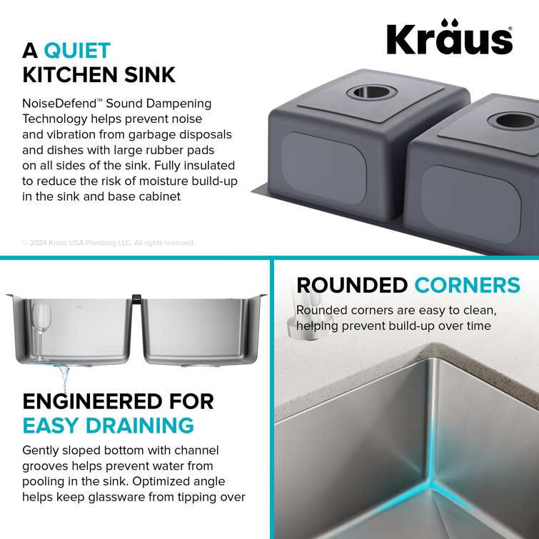 Kraus 32.5" Stainless Steel Single Bowl Drop-In Kitchen Sink