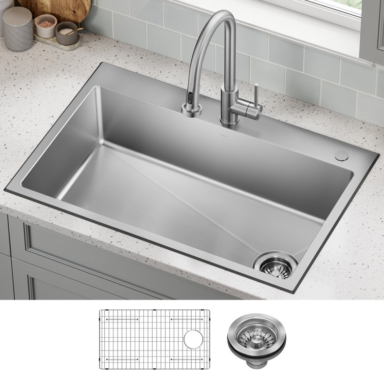 Fairlane 33-Inch Stainless Steel Drop-In Single Bowl Kitchen Sink