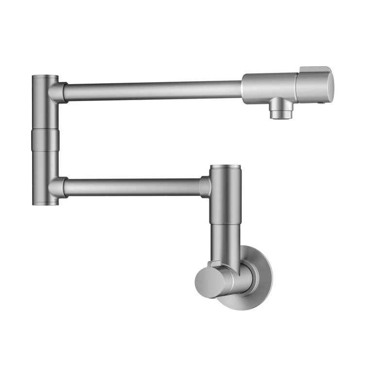 Bolden Stainless Steel Wall Mount Pot Filler Faucet with Retractable Arm