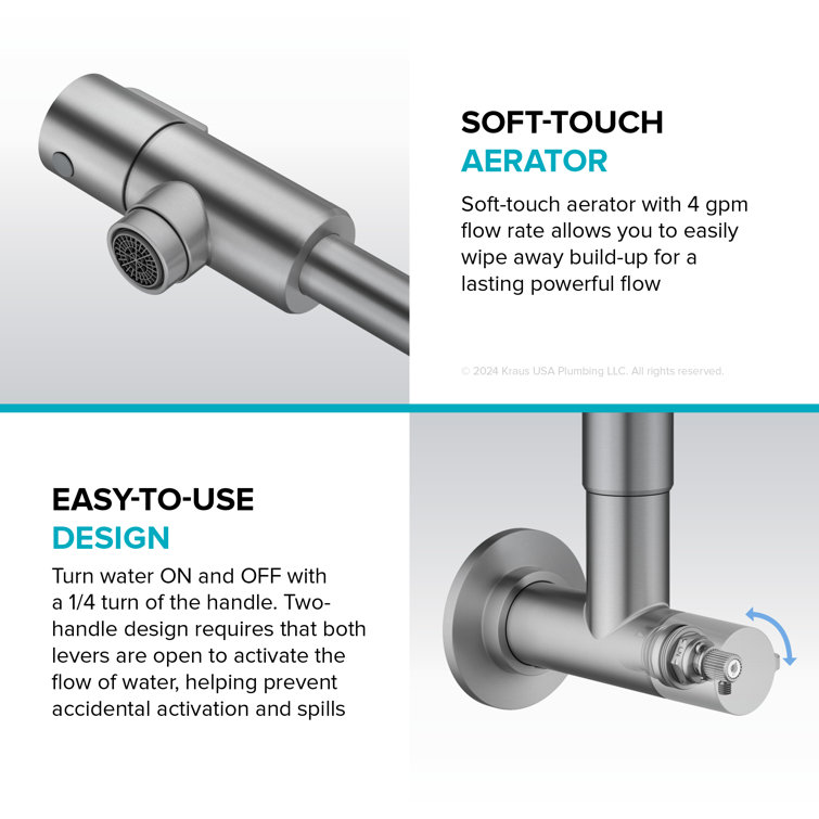 Bolden Stainless Steel Wall Mount Pot Filler Faucet with Retractable Arm