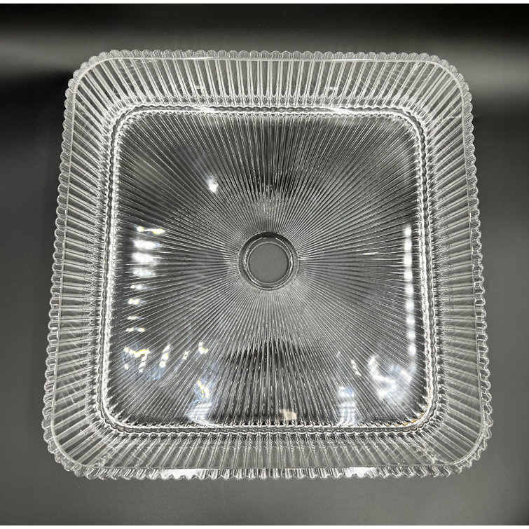 Clear Tempered Glass Square Vessel Bathroom Sink, 15 inches