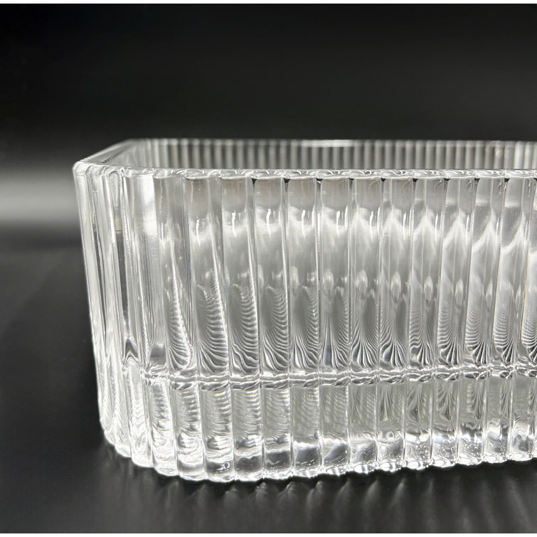 Clear Tempered Glass Square Vessel Bathroom Sink, 15 inches
