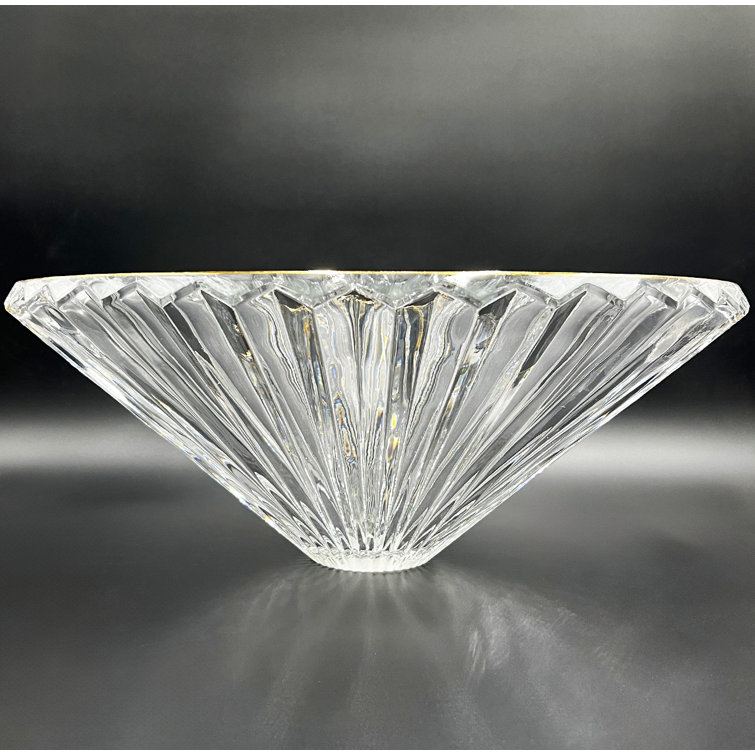 20" Clear Glass Vessel Sink with Gold Rim