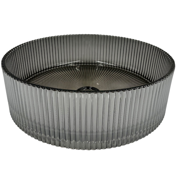Smoky Gray 16" Tempered Glass Circular Vessel Sink