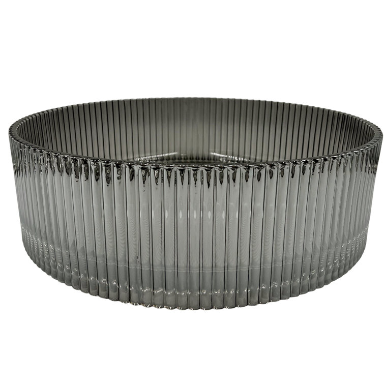 Smoky Gray 16" Tempered Glass Circular Vessel Sink