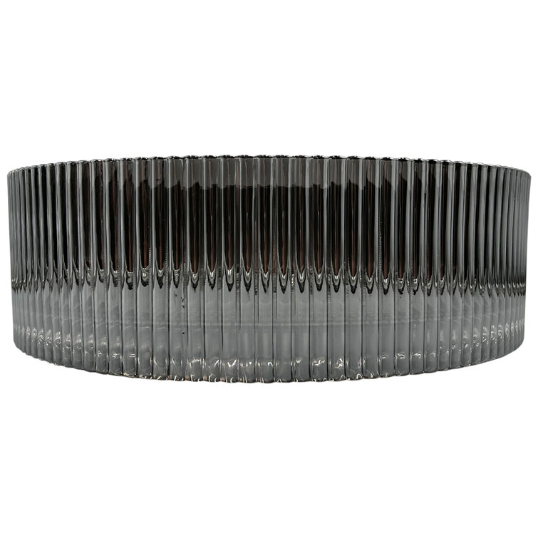 Smoky Gray 16" Tempered Glass Circular Vessel Sink