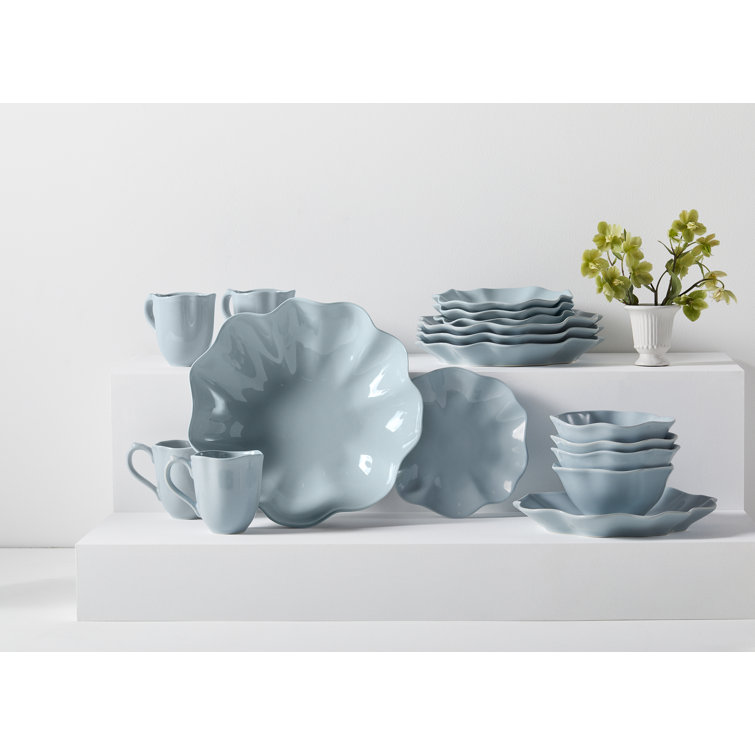 Blue Handcrafted Ceramic Fluted Dinner Plate