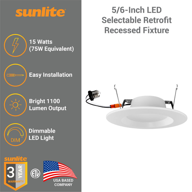 White 5-Inch Dimmable LED Recessed Downlight 6-Pack