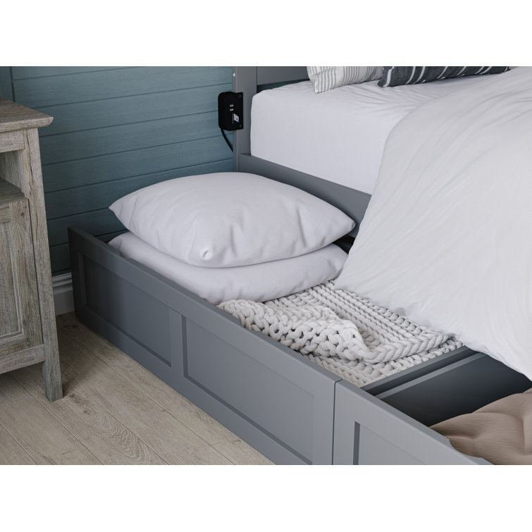 Gray Queen Size Underbed Storage Drawers with Rollers
