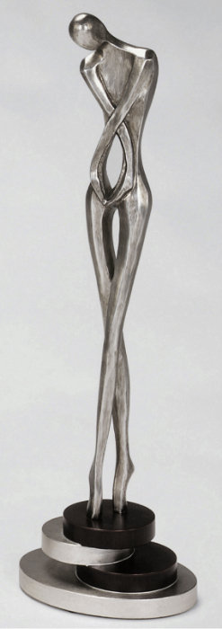Tall Worn Silverleaf Traditional People Statue
