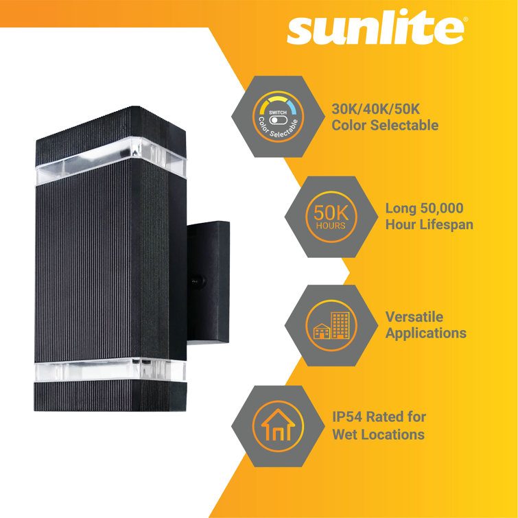 Black Aluminum and Steel LED Outdoor Wall Sconce