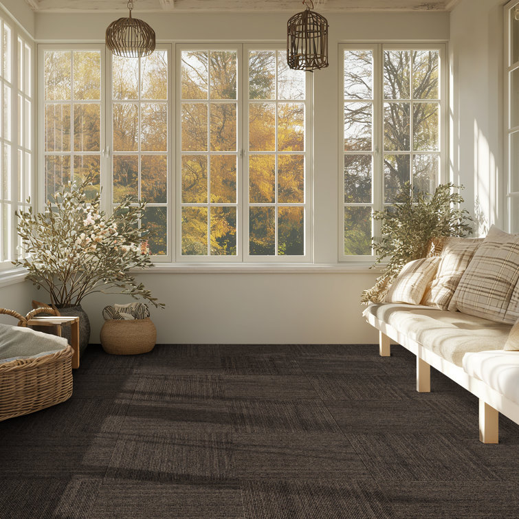 Taupe 24" x 24" Peel and Stick Indoor/Outdoor Carpet Tiles