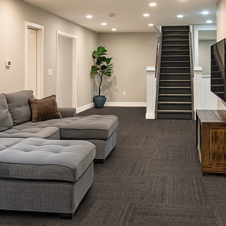 Taupe 24" x 24" Peel and Stick Indoor/Outdoor Carpet Tiles