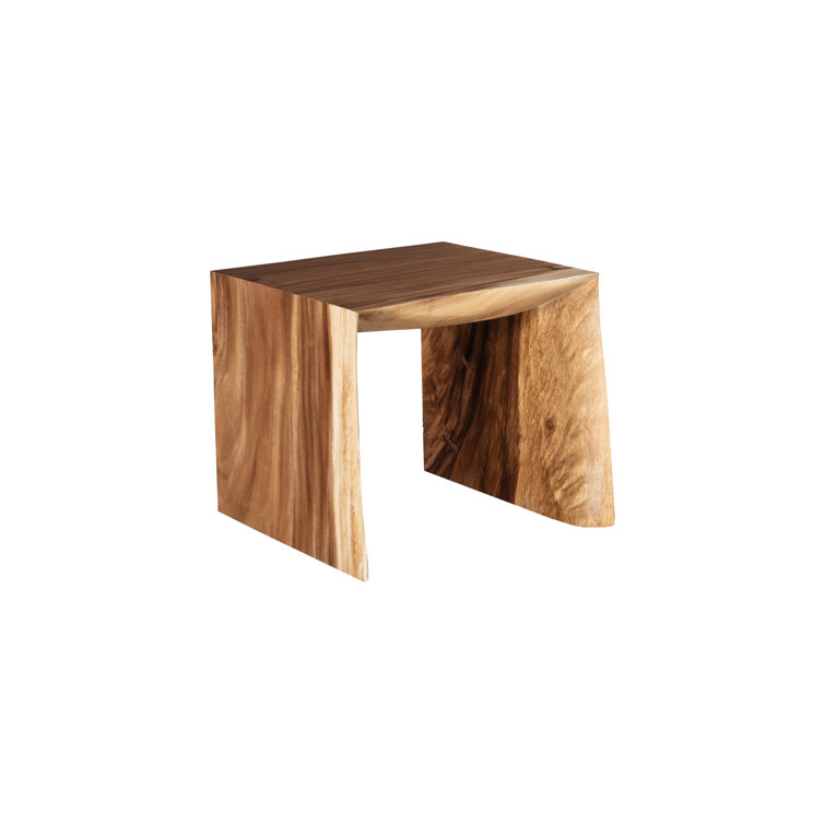 Contemporary Waterfall Solid Wood Rectangular End Table