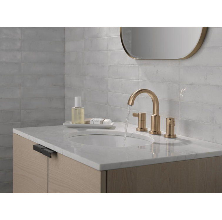 Albion Champagne Bronze Widespread Bathroom Faucet with Lever Handles