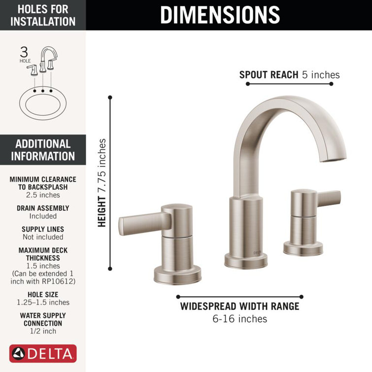 Albion Brushed Nickel 2-Handle Widespread Bathroom Faucet