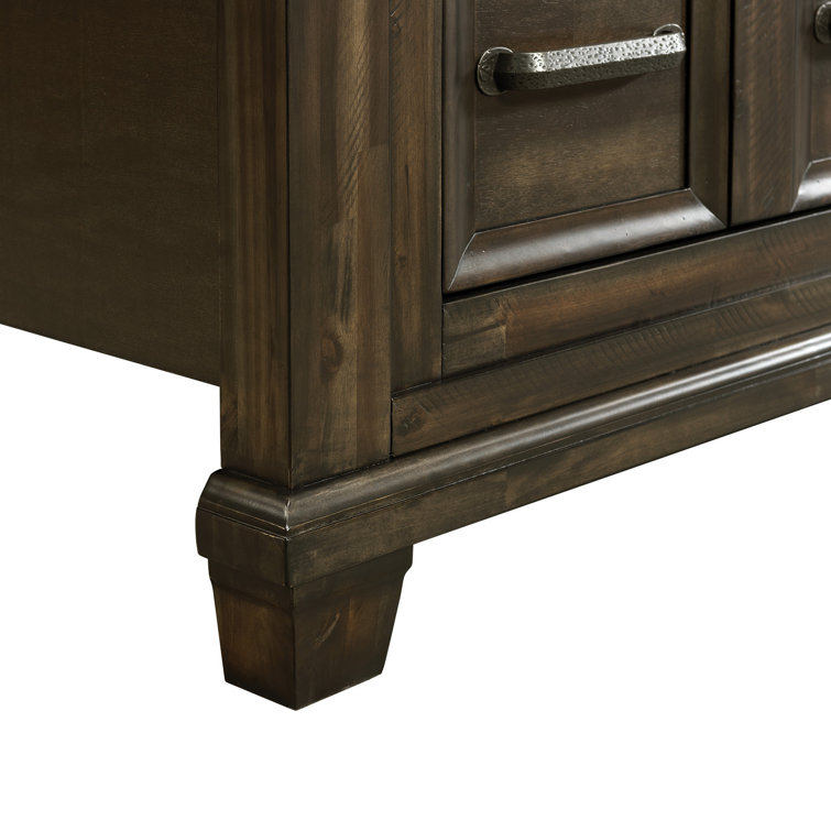 Windom Dark Brown King Storage 5PC Bedroom Set with USB Port