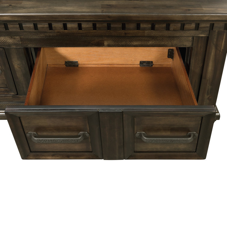 Windom Dark Brown King Storage 5PC Bedroom Set with USB Port