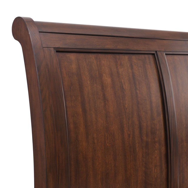 Queen Dark Brown Poplar Wood 5-Piece Bedroom Set