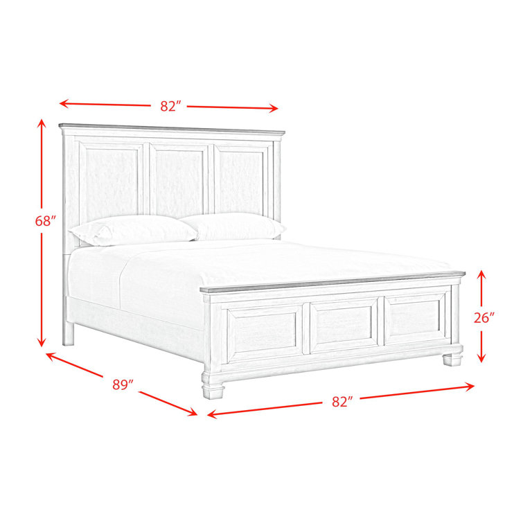 Bloomfield King Panel 3PC Bedroom Set in Washed Stone and Medium Brown Wood