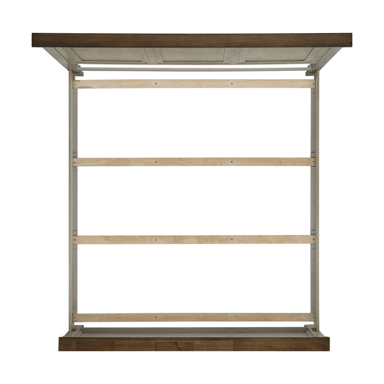 Bloomfield King Panel 3PC Bedroom Set in Washed Stone and Medium Brown Wood