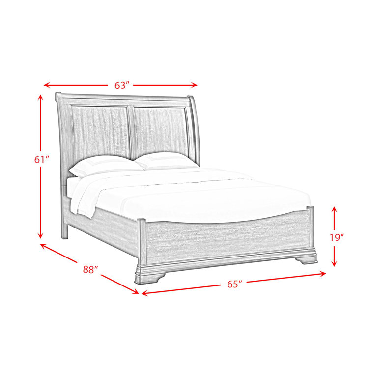 Queen Dark Brown Poplar Wood 5-Piece Bedroom Set