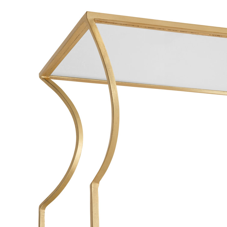 Elegant Gold Leaf and Clear Glass Etagere with Flared Top