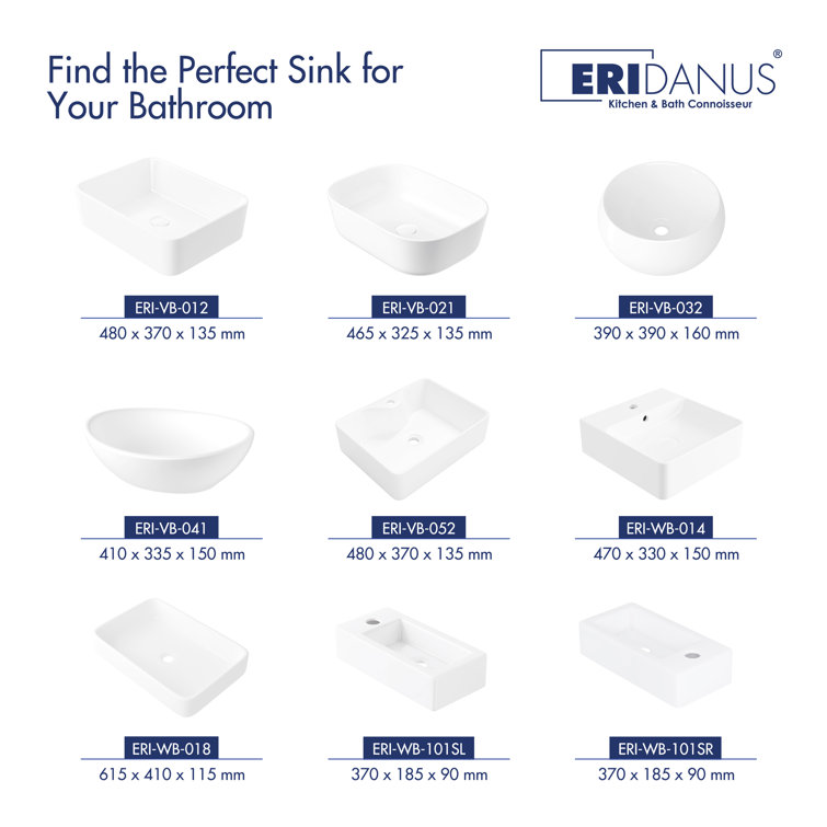 Naples 16.5" White Ceramic Square Vessel Sink