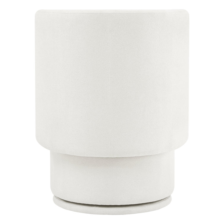 Ivory Upholstered Swivel Side Chair with Metal Legs