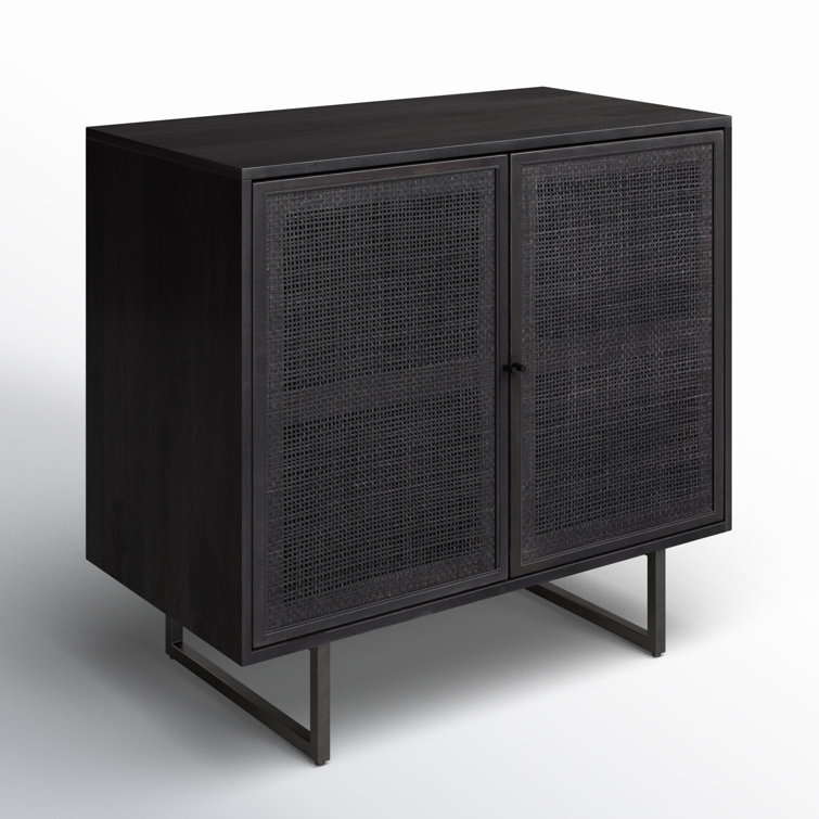 Carmel Natural Mango Wood and Iron 35" Accent Cabinet