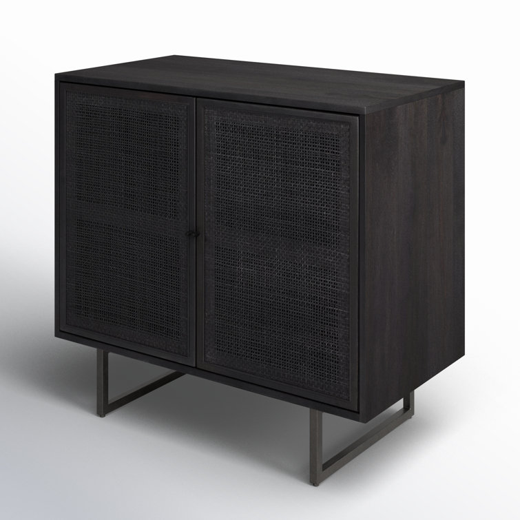 Carmel Natural Mango Wood and Iron 35" Accent Cabinet