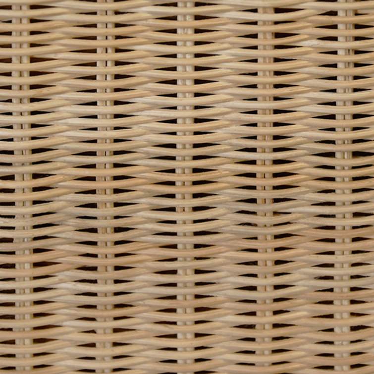 Nude Rattan Scalloped Demilune Hallway Table with Storage