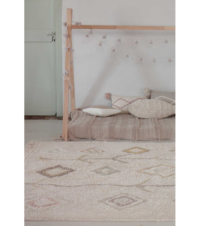 Kaarol Earth Ivory and Natural Rectangular Washable Rug